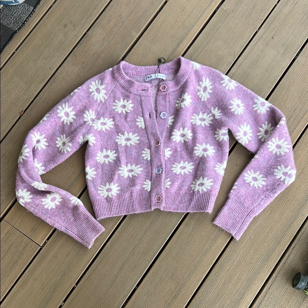 Zara cropped boho floral cardigan size small NWOT